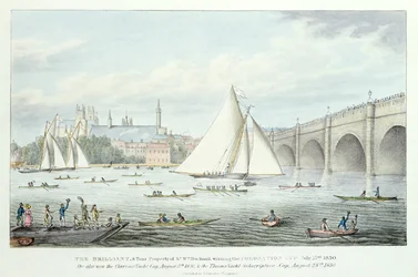 Veduta di Westminster e del Ponte, con una gara di vela, 1830
